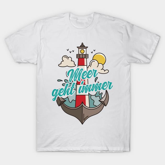 Meer geht immer Leuchtturm mit Möwen T-Shirt by star trek fanart and more